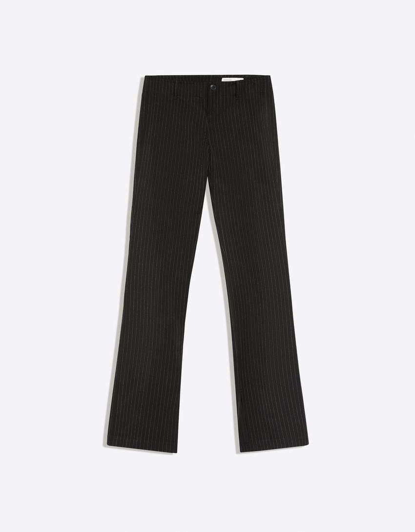 Pantalón slim tiro bajo-Blanco / Negro