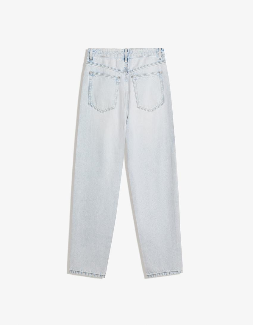 Jeans loose fit afunilado-Azul claro-4