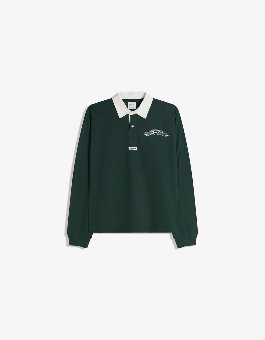 Polo màniga llarga boxy-Verd