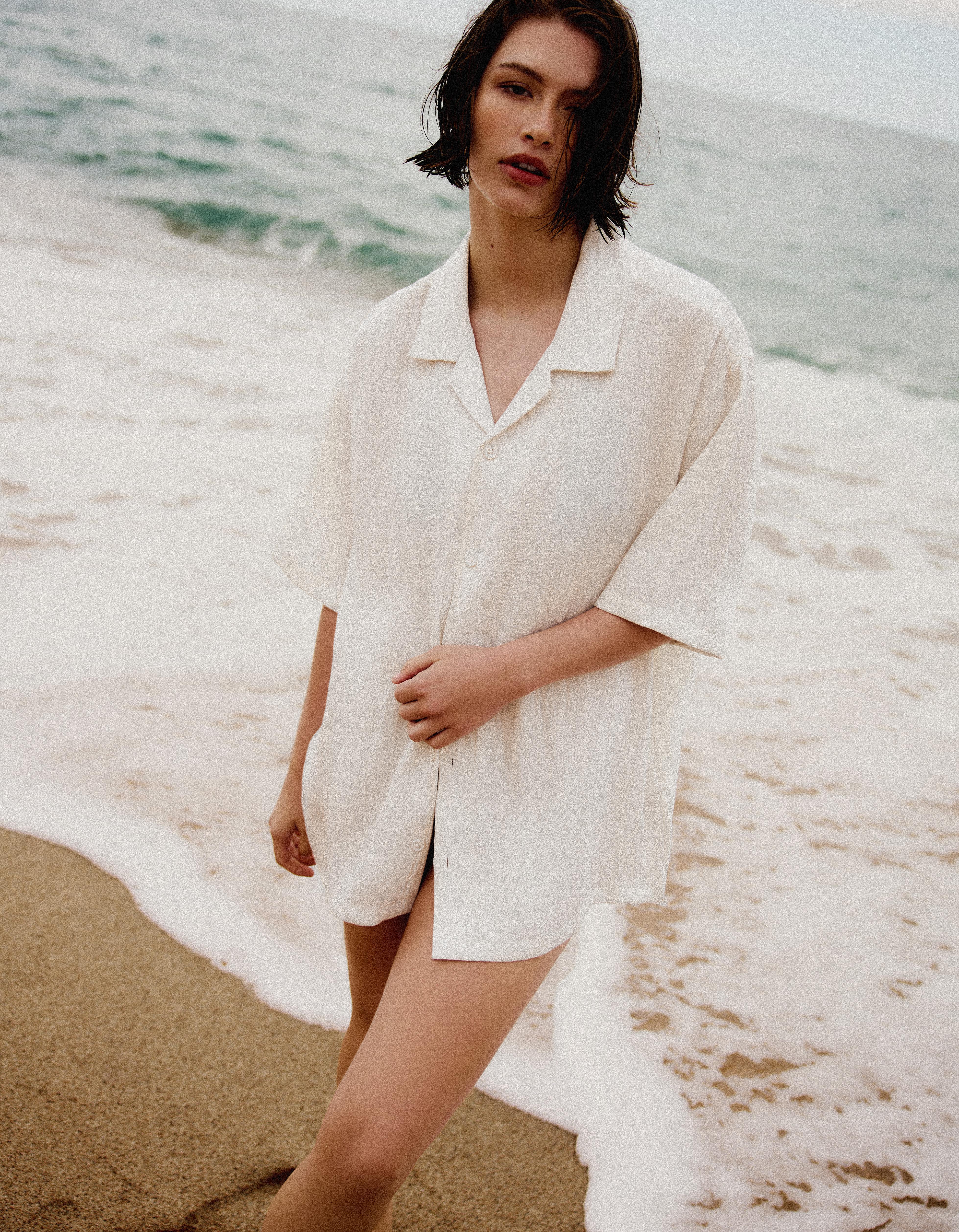 Rustic short sleeve shirt — White