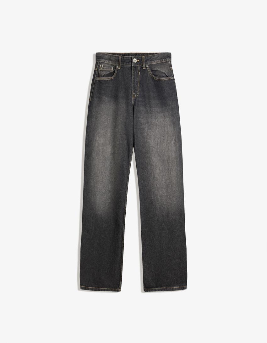 Jeans med boyfriend-passform-Svart-3