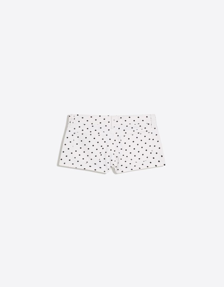 Polka dot shorts-White