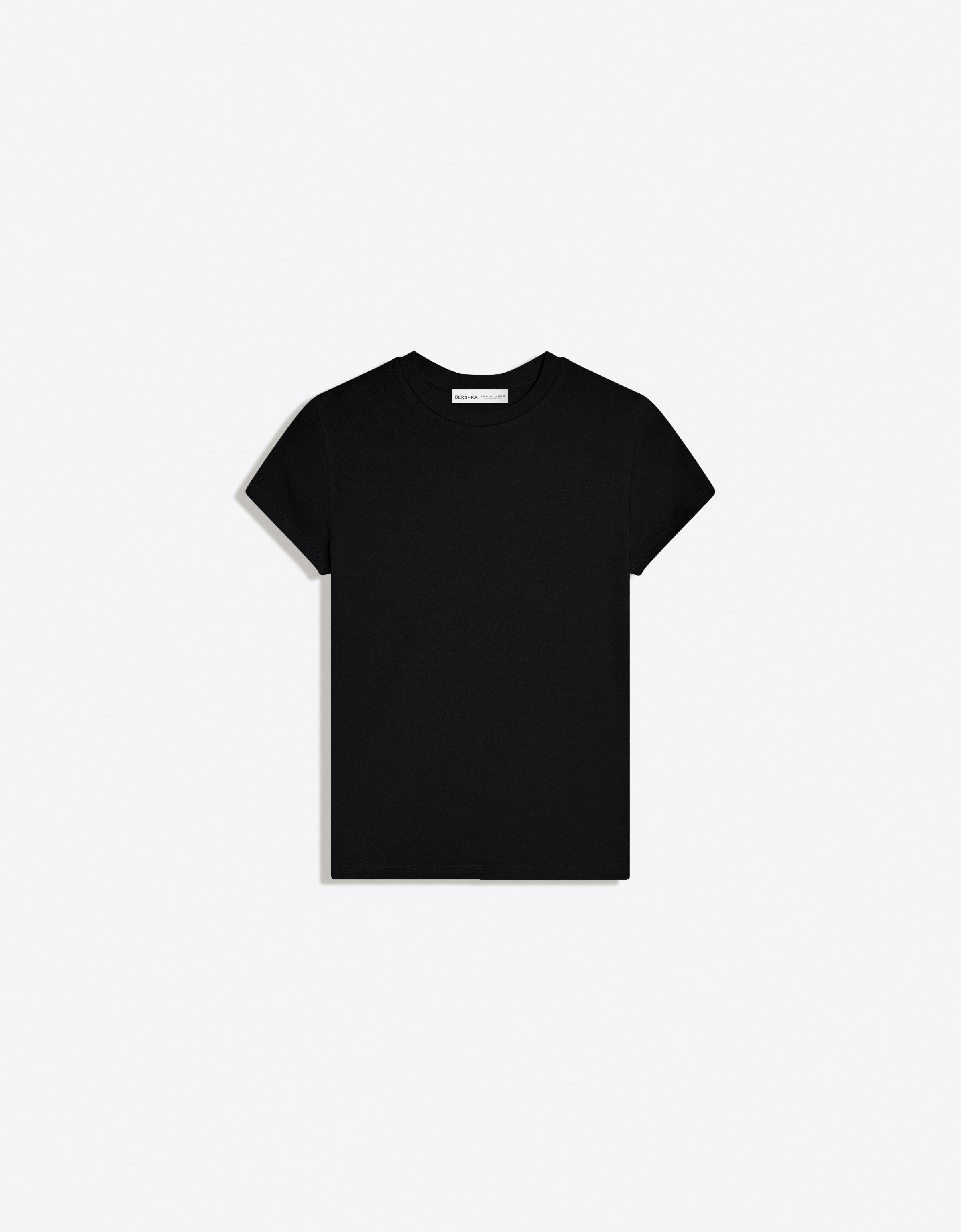 Short sleeve round neck T-shirt — Black