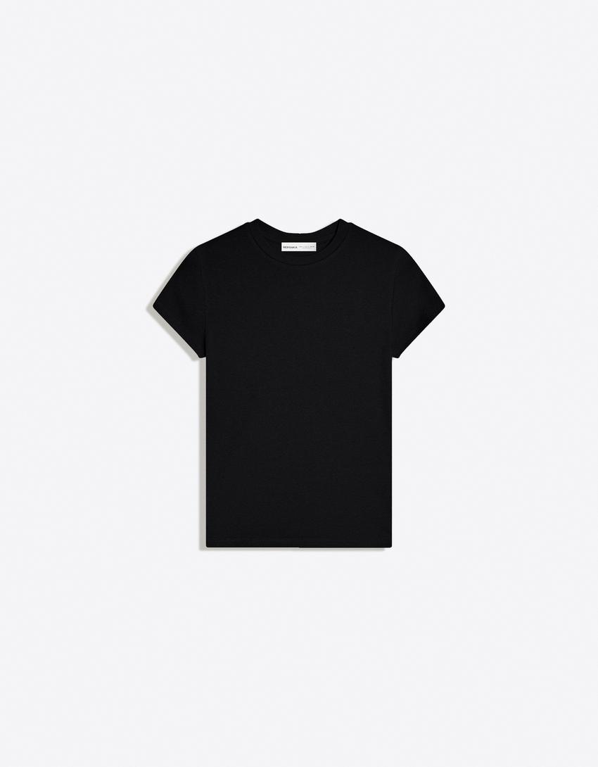 Short sleeve crew neck T-shirt-Black