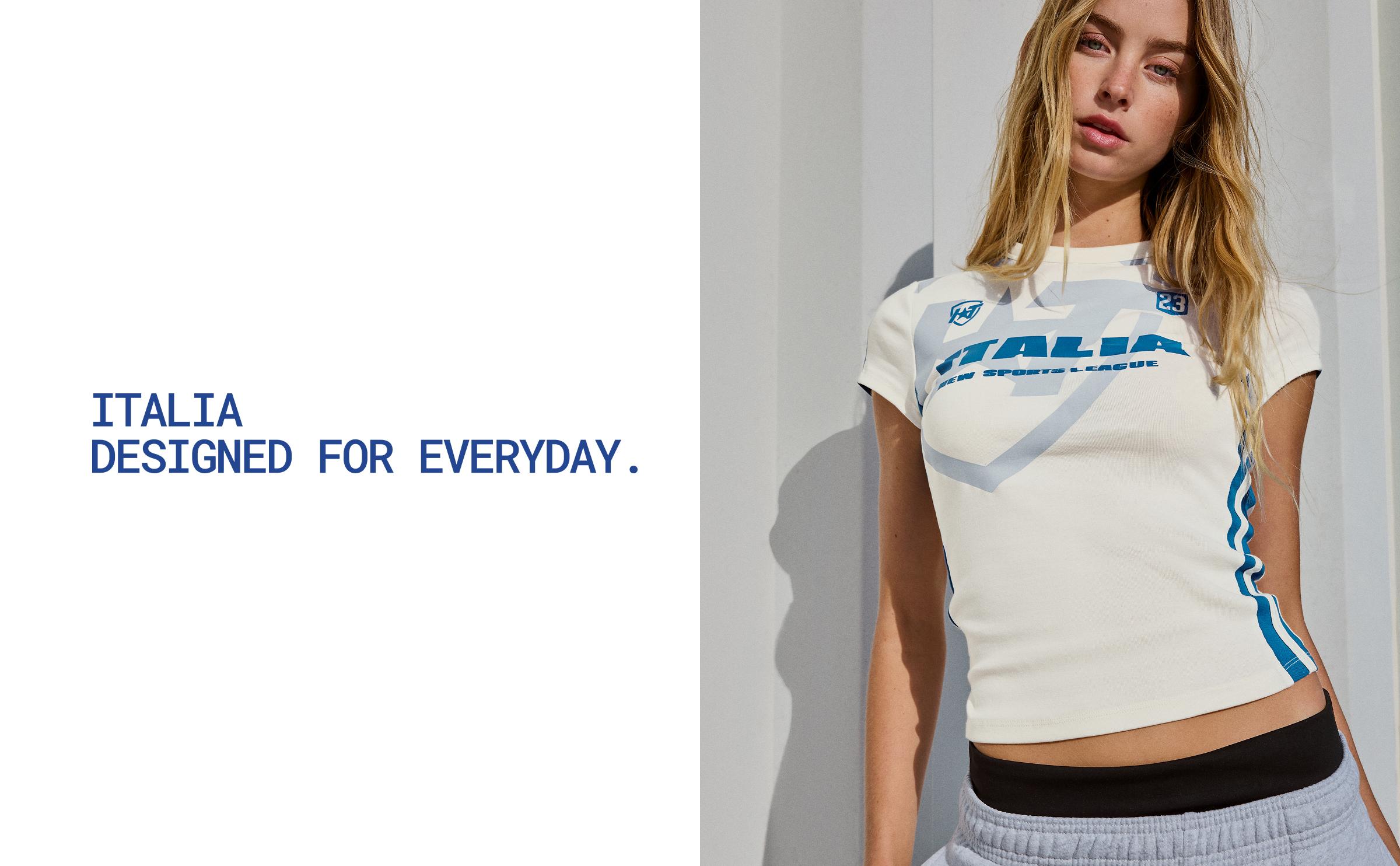 Short sleeve sport print T-shirt — Off white