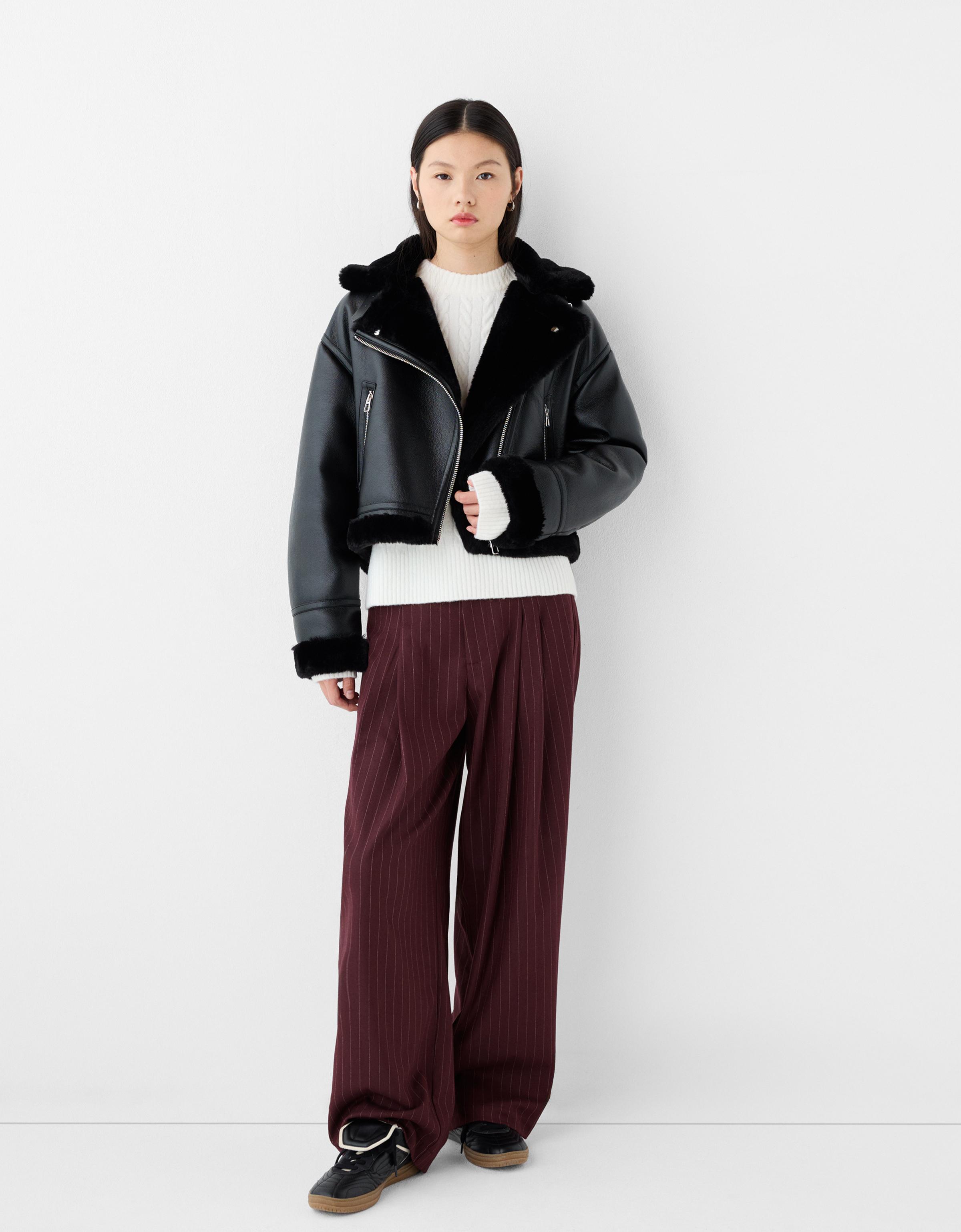 Bershka wide leg trousers best sale