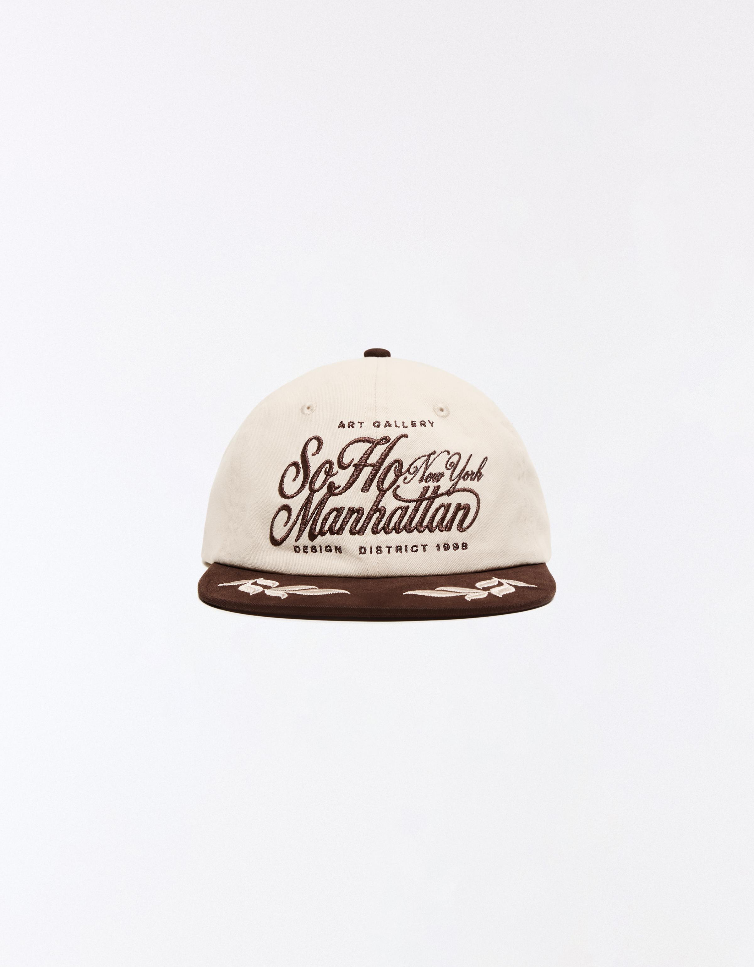 Embroidered cap — Brown