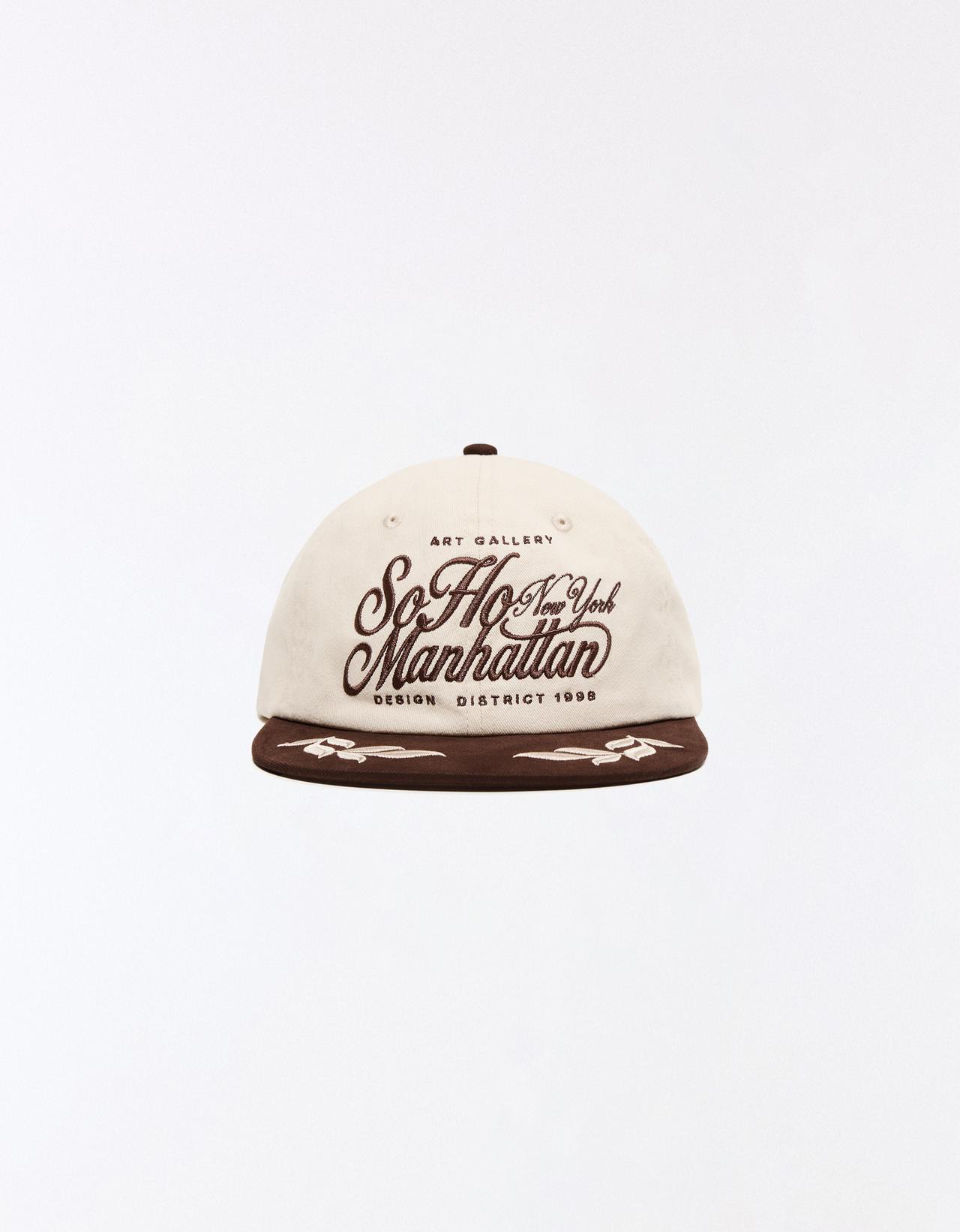 Embroidered cap — Brown