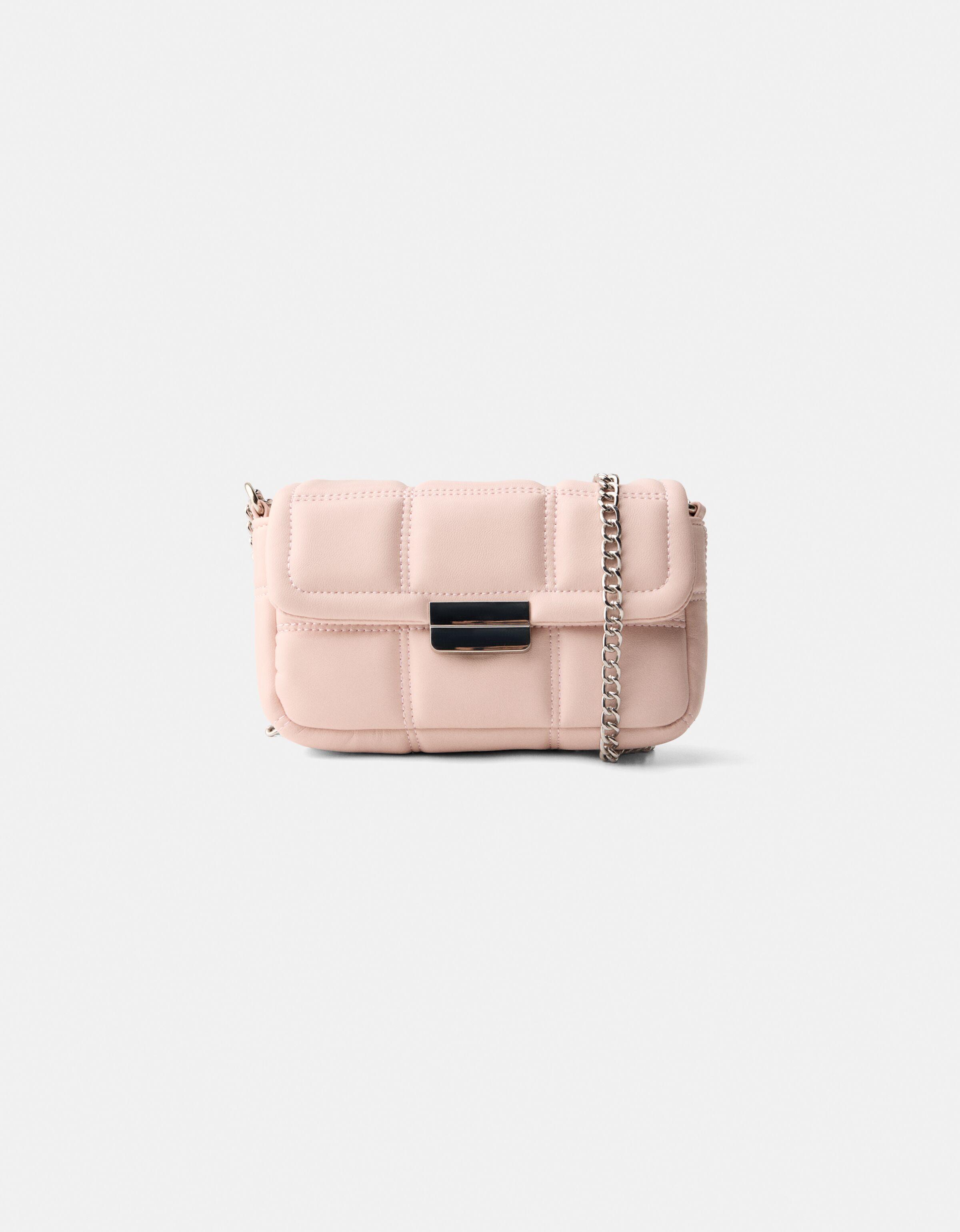 Bershka Gesteppte Mini-Tasche Damen Rosa