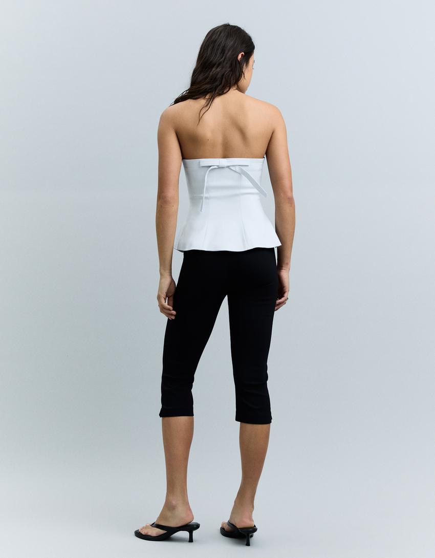 Bustier top with back bow-Light blue