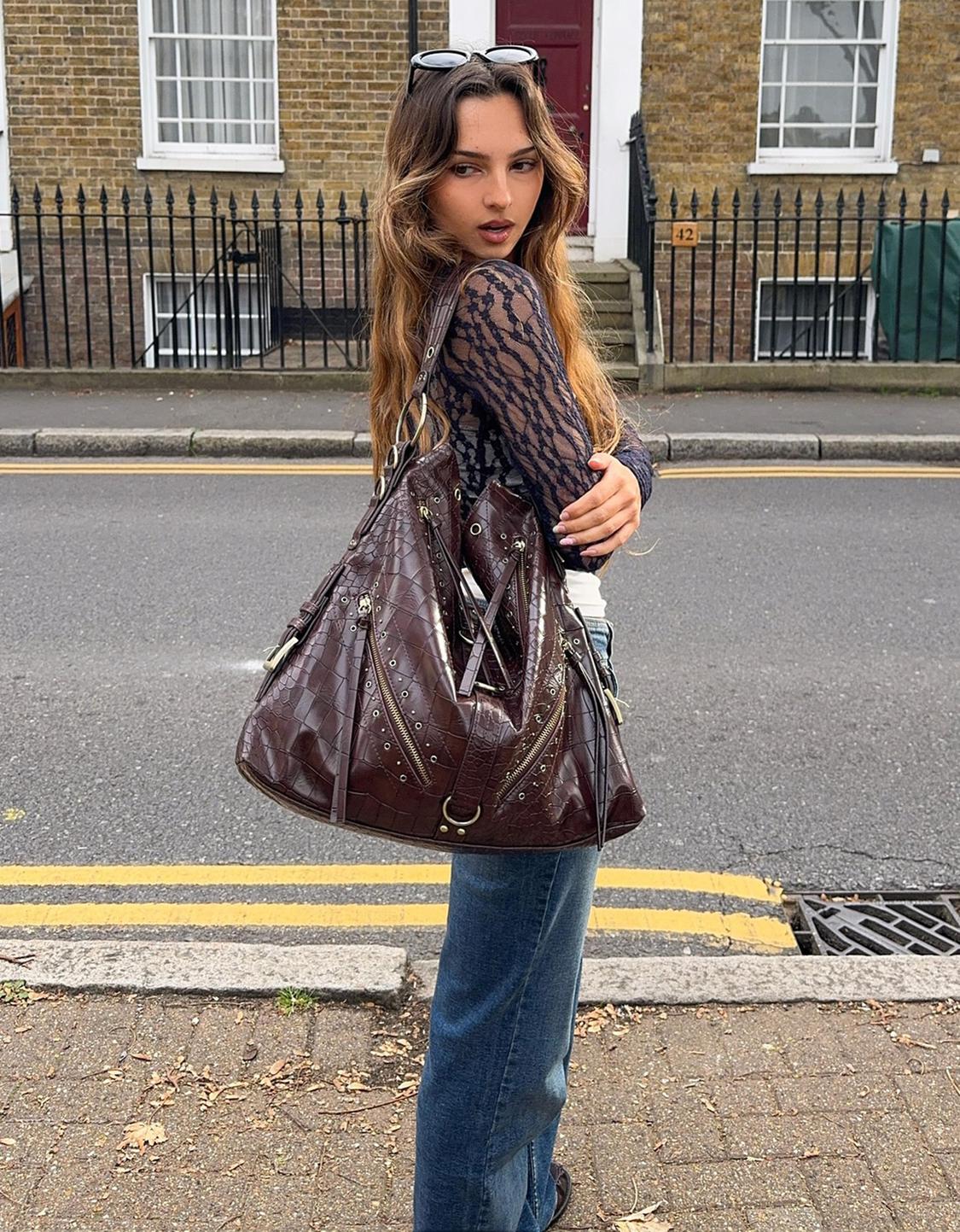 Maxi sac similicuir clous