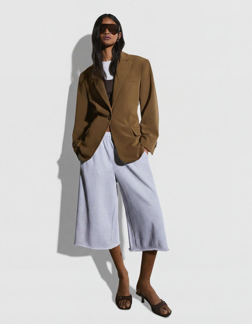 Blazer boucle au dos-Kaki