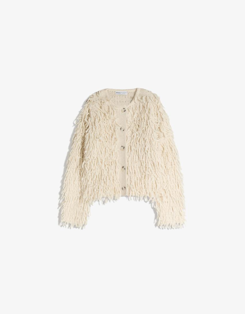 Gilet à franges-Sable