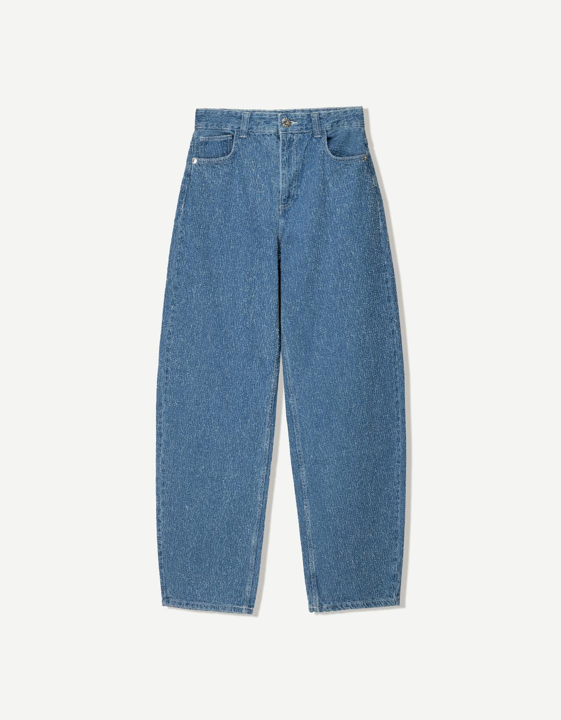 Textured balloon jeans