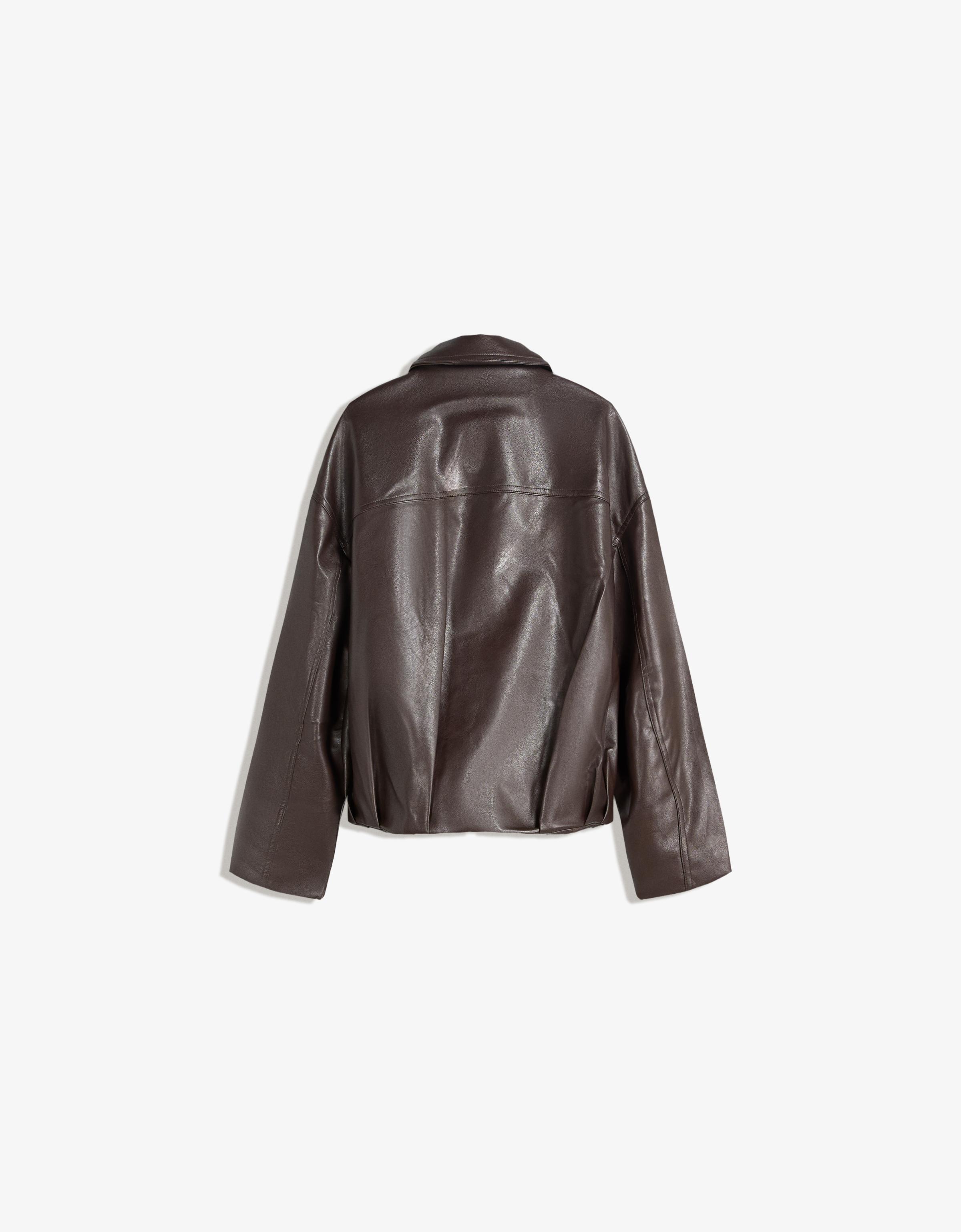 ジャケット・アウター younger song eco leather bomber jacket younger song eco leather bomber jacket