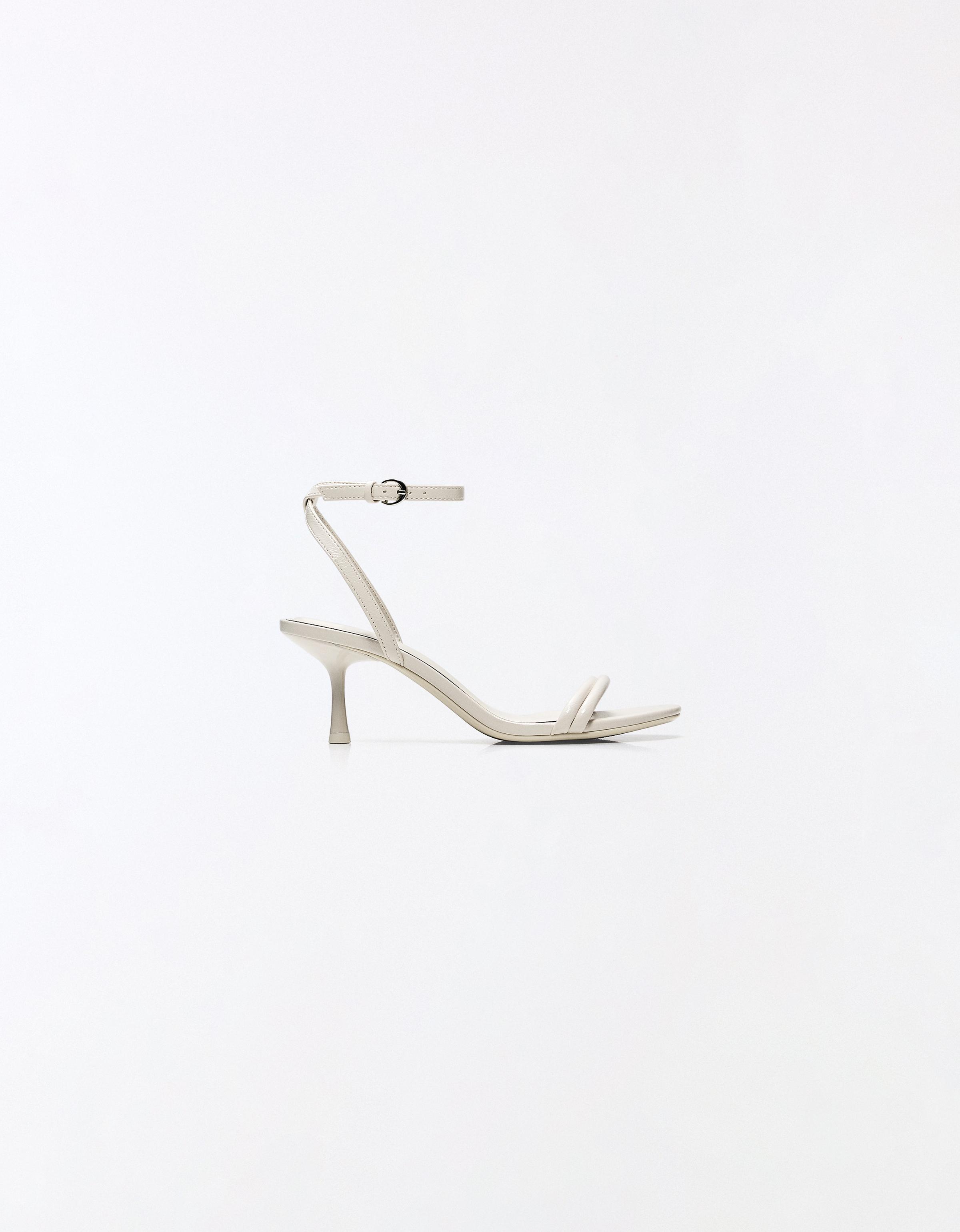 STILETTO HEEL SANDALS — WHITE