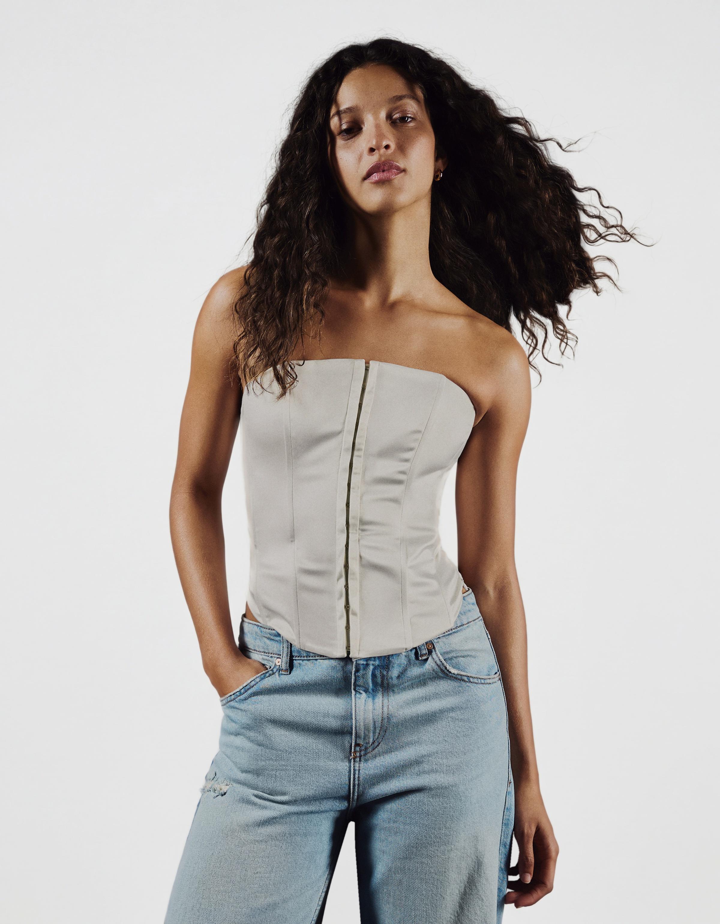 Sateen bustier top