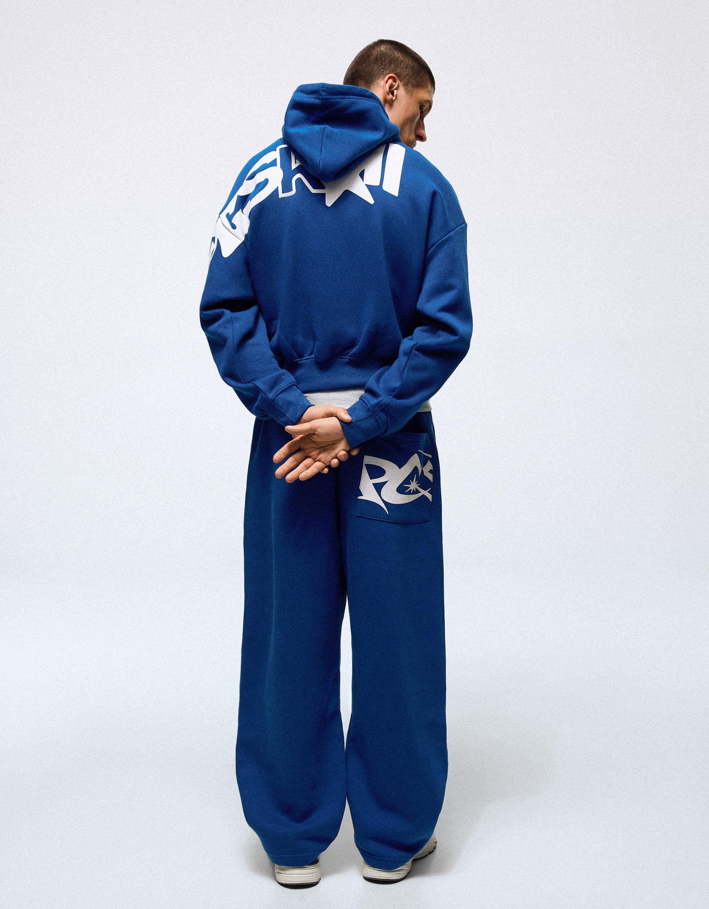 Balloon trousers with side print — Blue