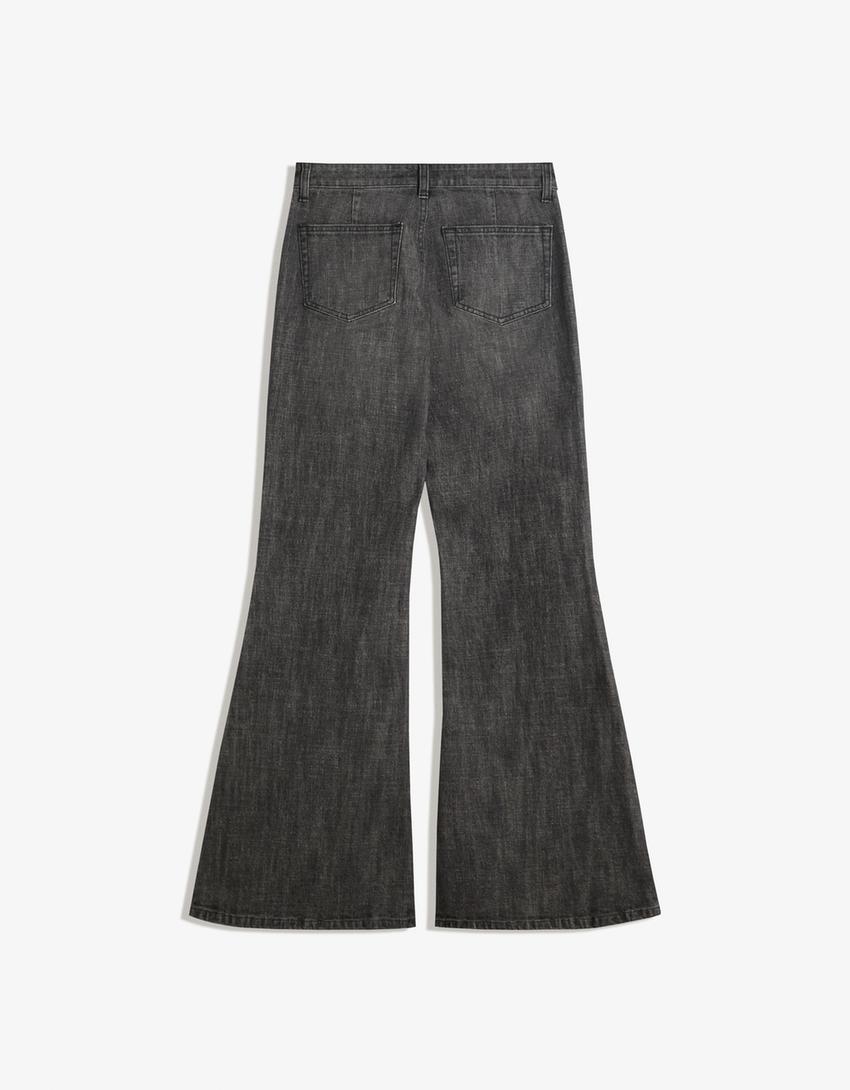 Jeans flare confort poches-Noir