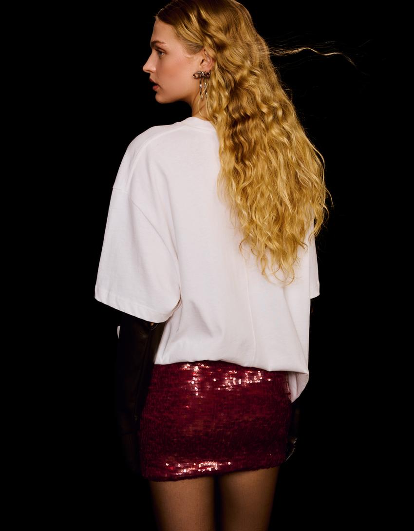 T-shirt de manga curta oversize-Gelo