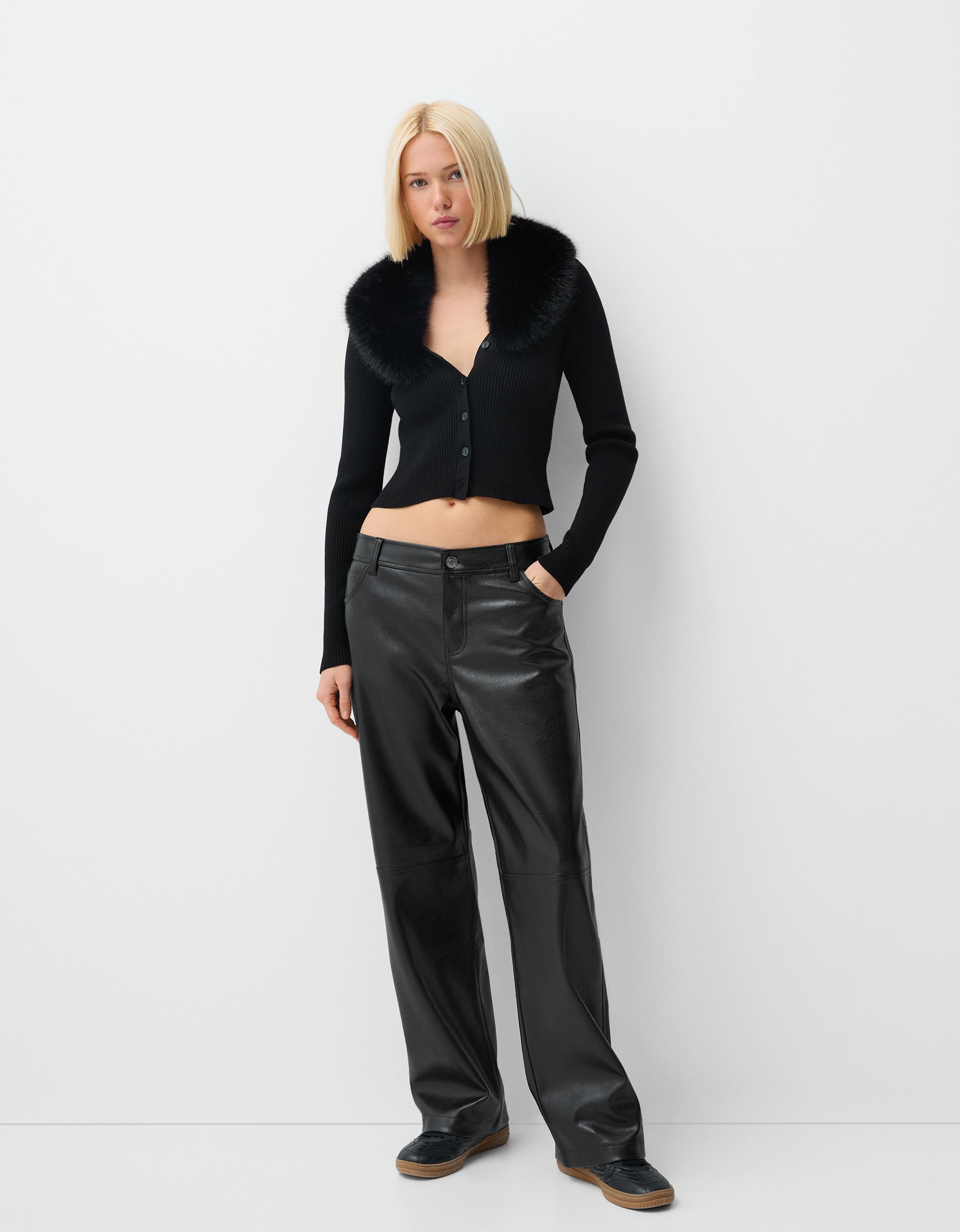 Bershka fashion pantalon simili cuir