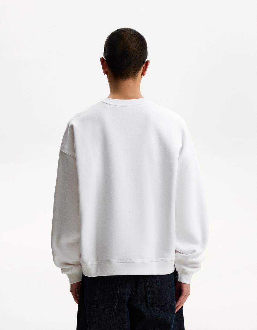 Hanorac boxy basic-Alb