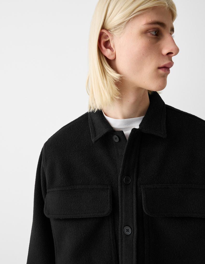 Camisa comprida de manga comprida-Preto-2