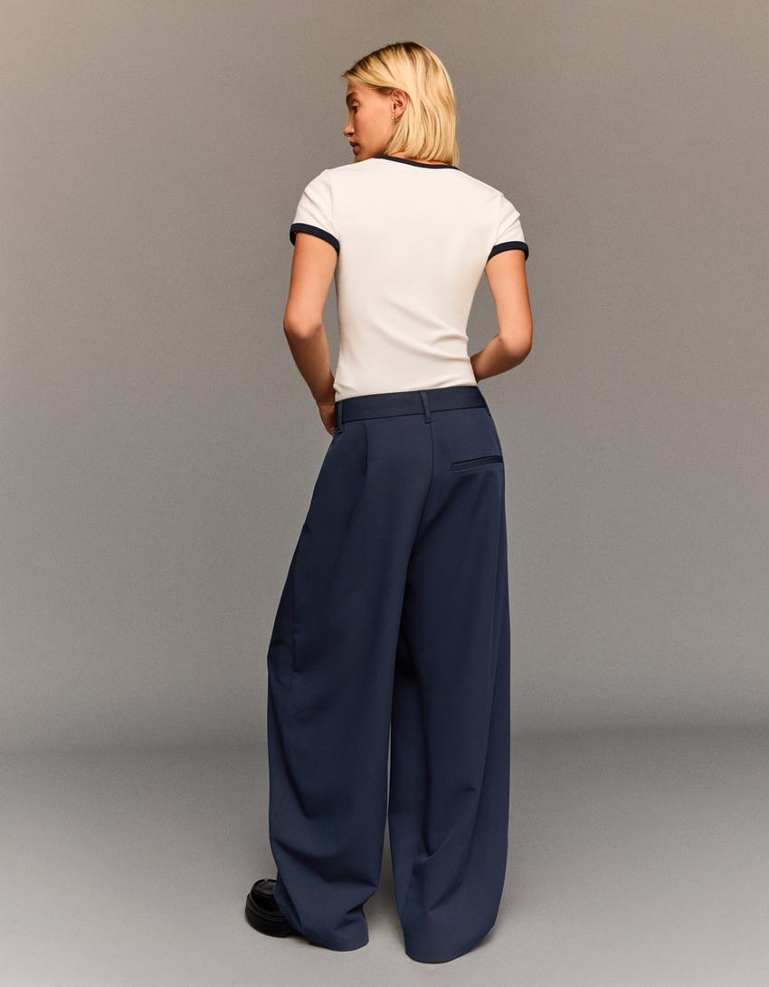 Pantalón tailoring cintura cruzada-Marino-2