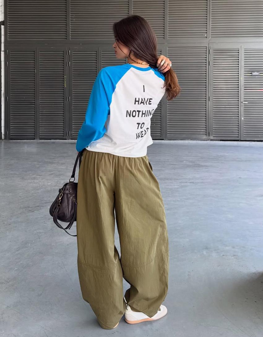 Pantaloni tecnici con pieghe-Kaki