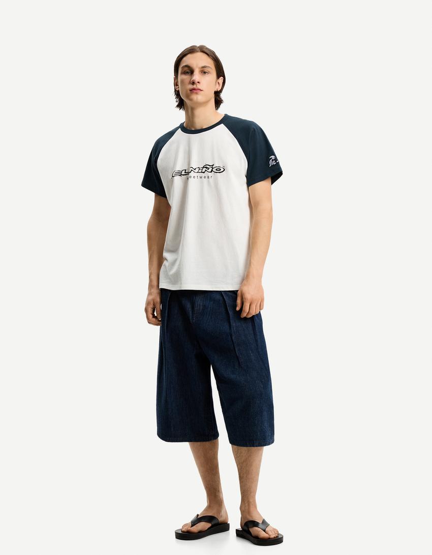 Camiseta El Niño manga corta ranglán-Marino-3