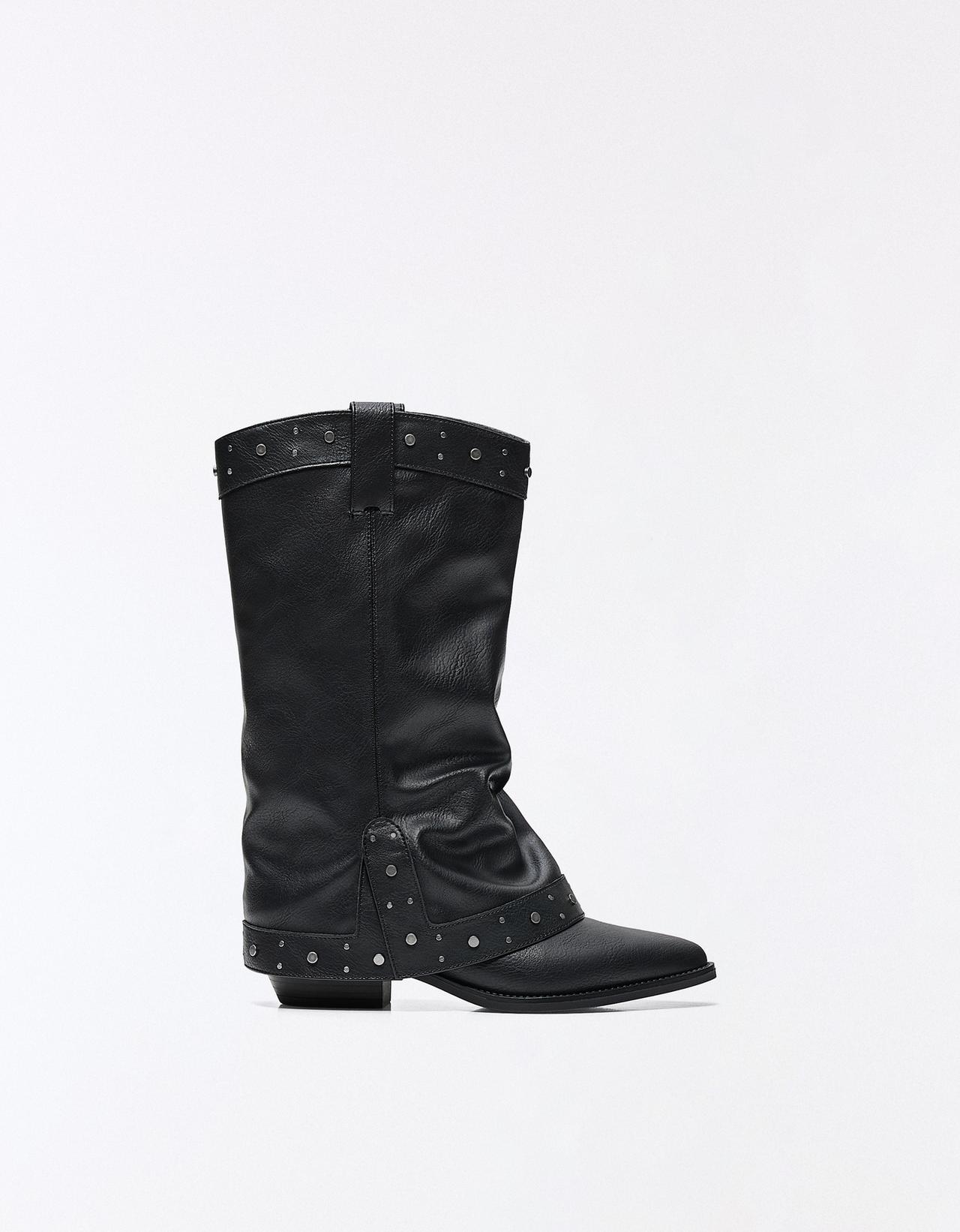 Cowboy trouser boots — BLACK