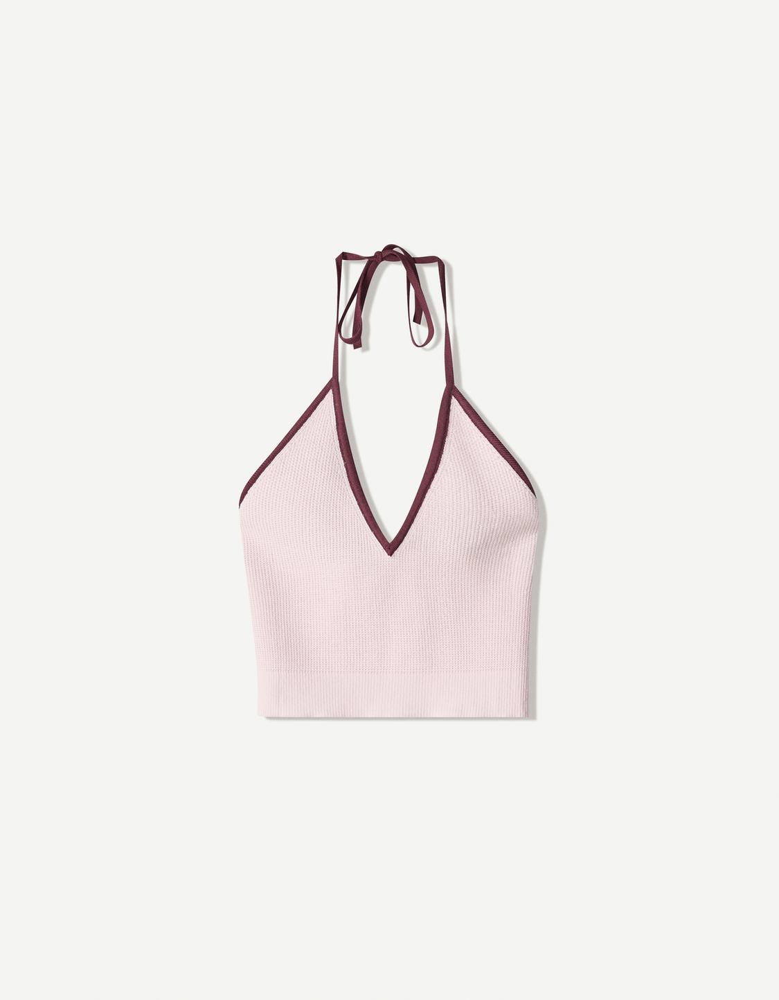 Contrast halter top