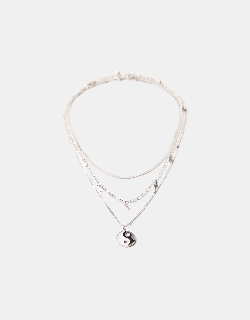 طقم من 3 عقود بمسمار مضيء-فضي-4