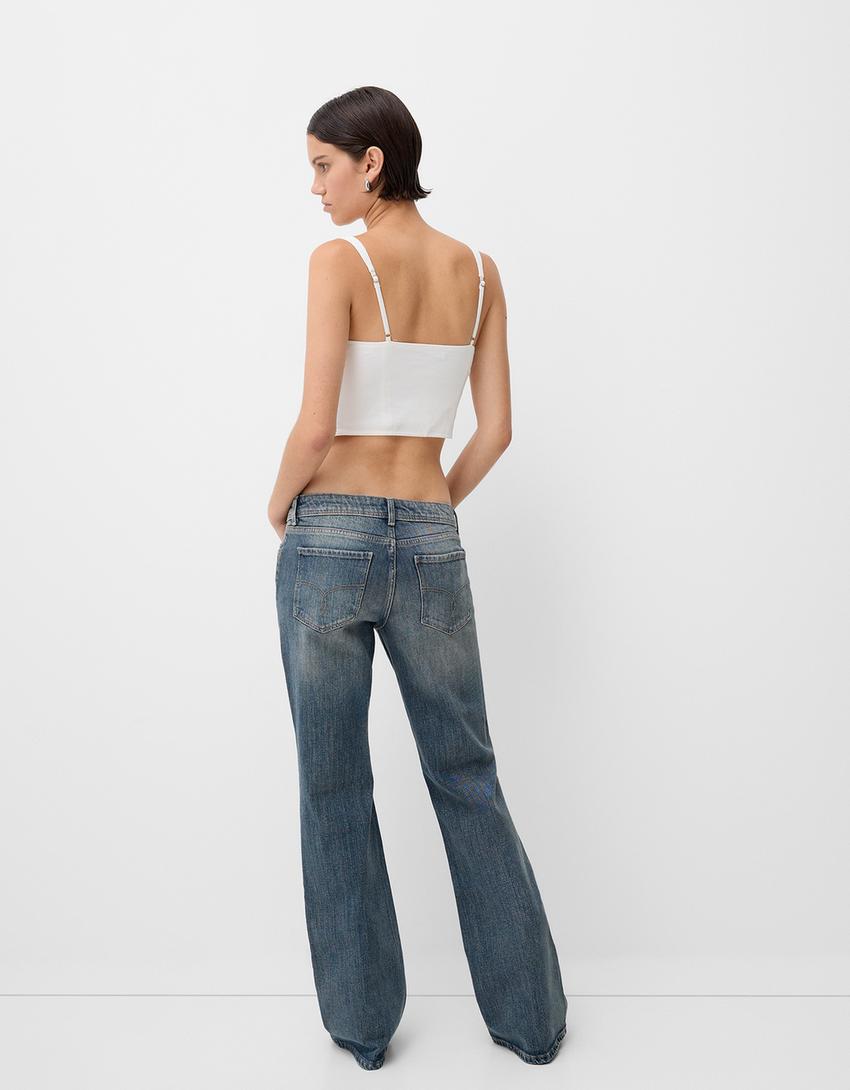 Jeans bootcut low waist-Azul lavado-2