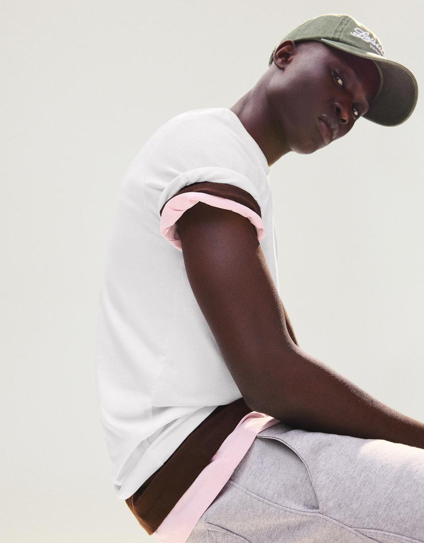 T-Shirt mit kurzen Ärmeln-Weiss