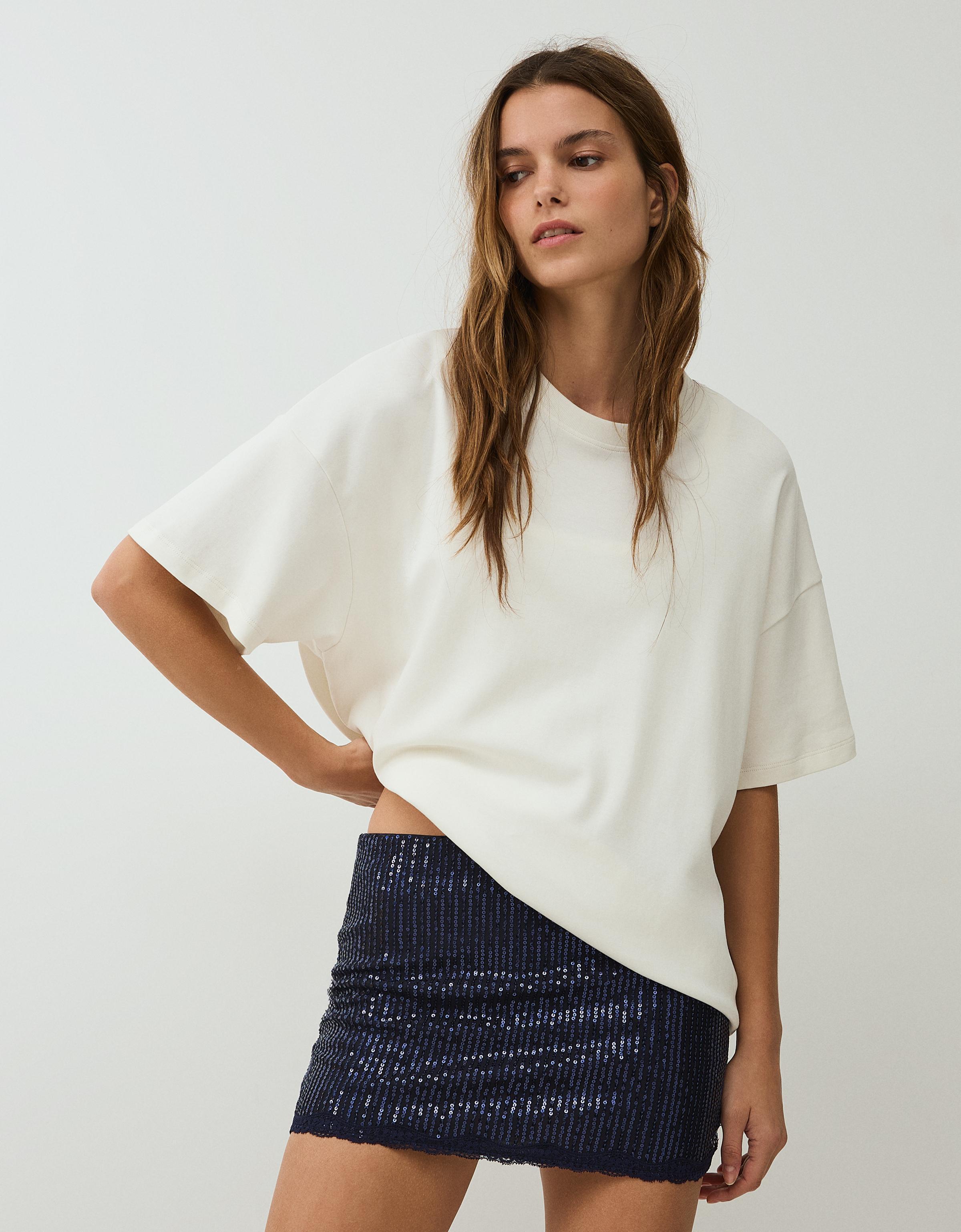 Sequin lace mini skirt — Navy