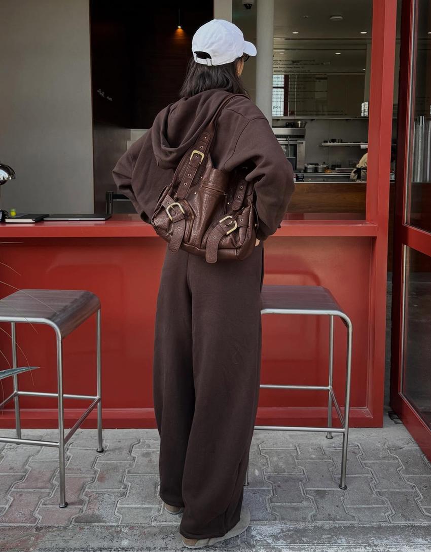 Maxi buckle bag-Brown