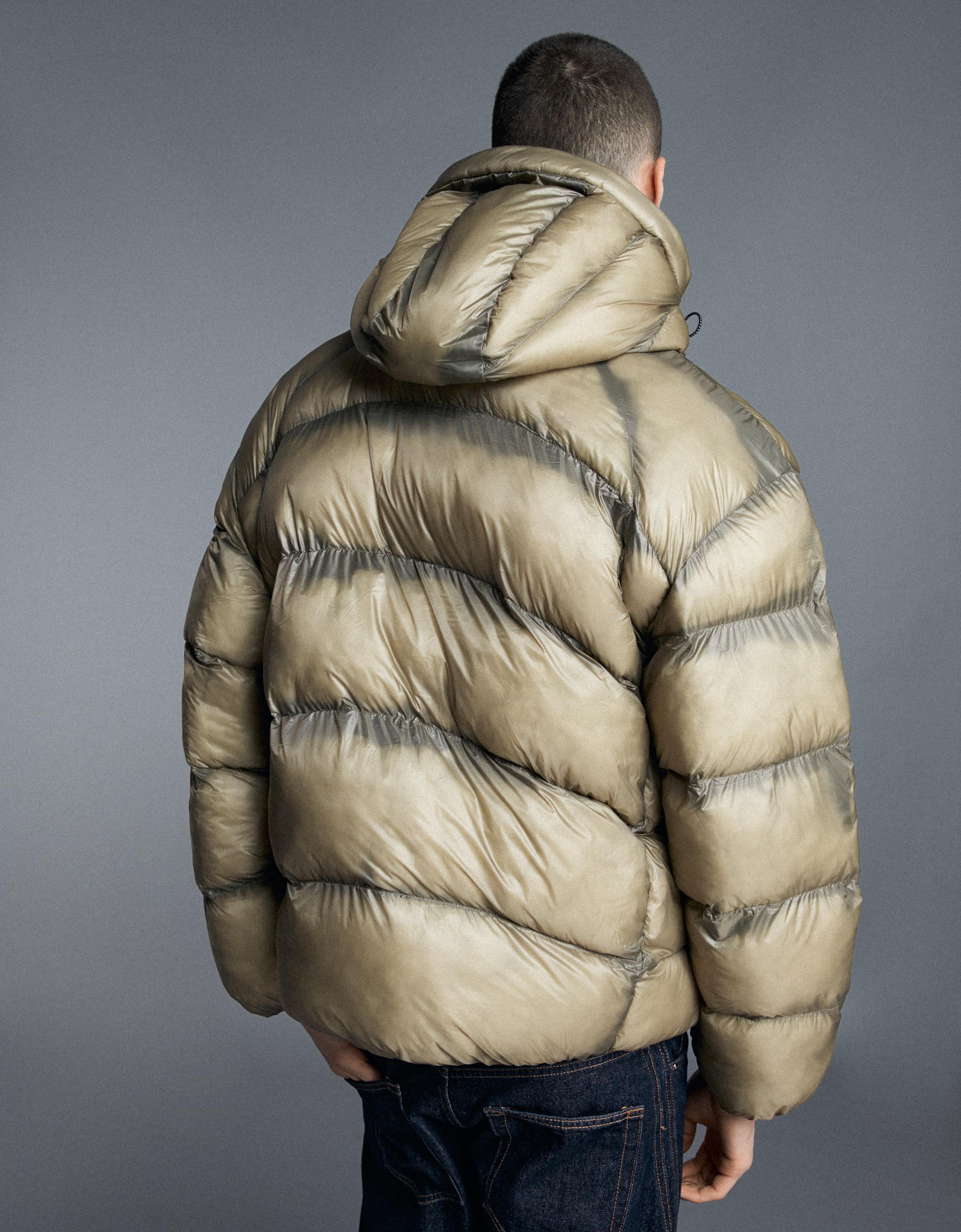 Quilted translucent-effect jacket — Khaki