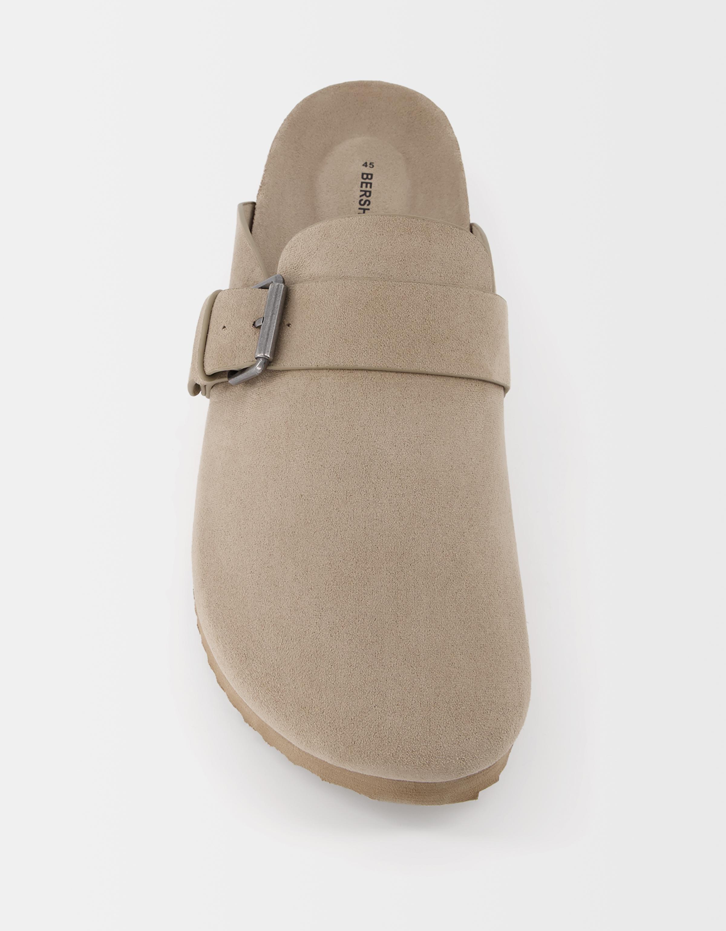 Clogs with buckle detail — TAUPE