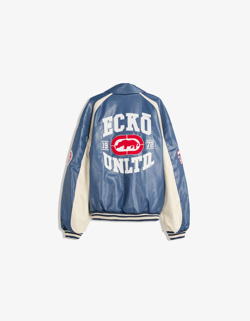 Bunda Ecko Unltd z imitace kůže-Tmavě modrá