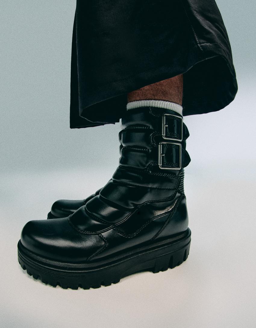 Platform ankle boots with buckles - Men | Bershka
