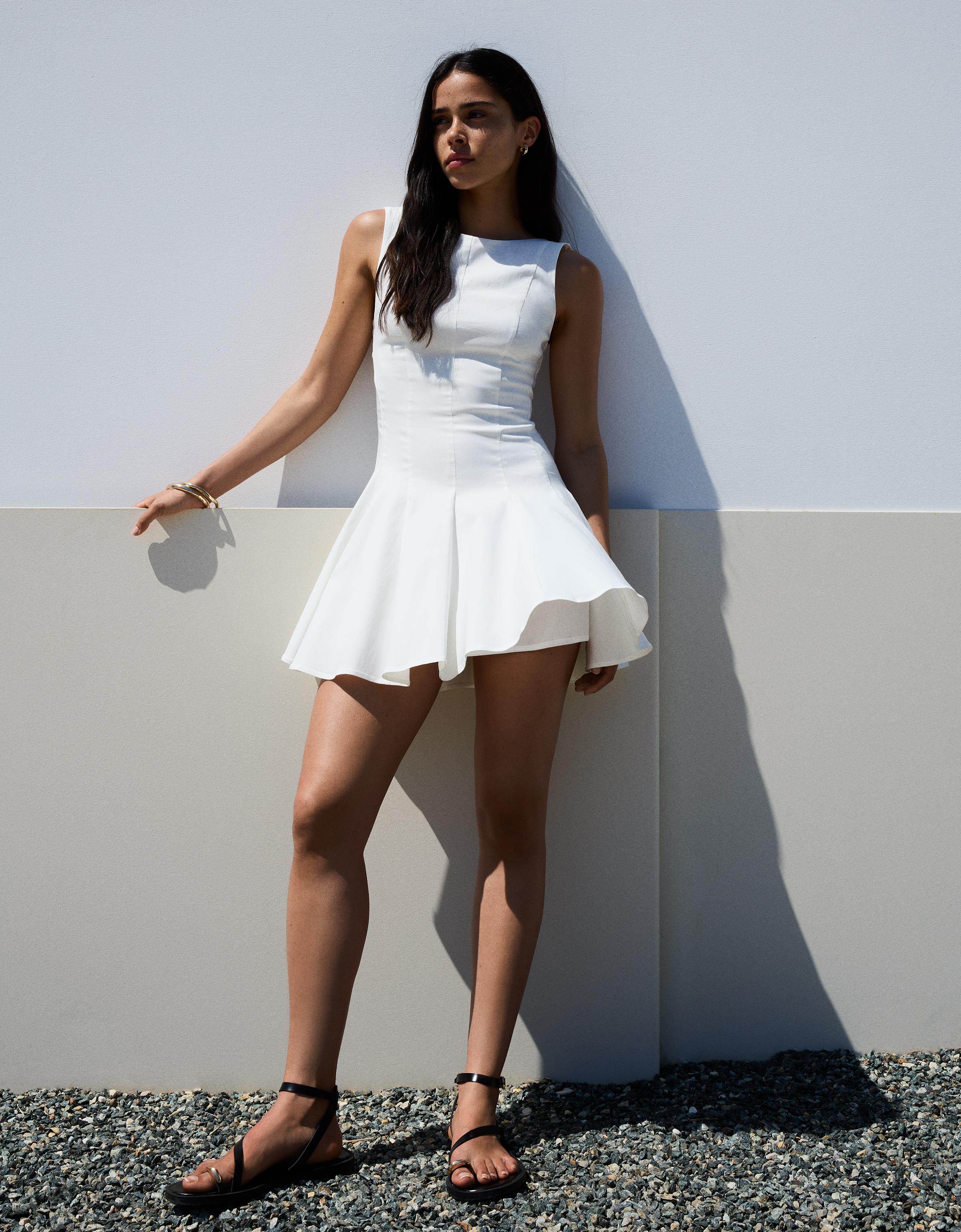 Stretch mini dress with flared skirt - Dresses and jumpsuits