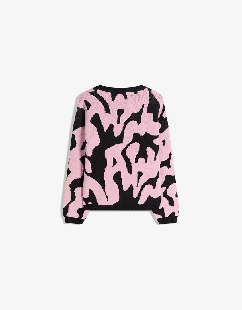 Chenille print jumper-Pink