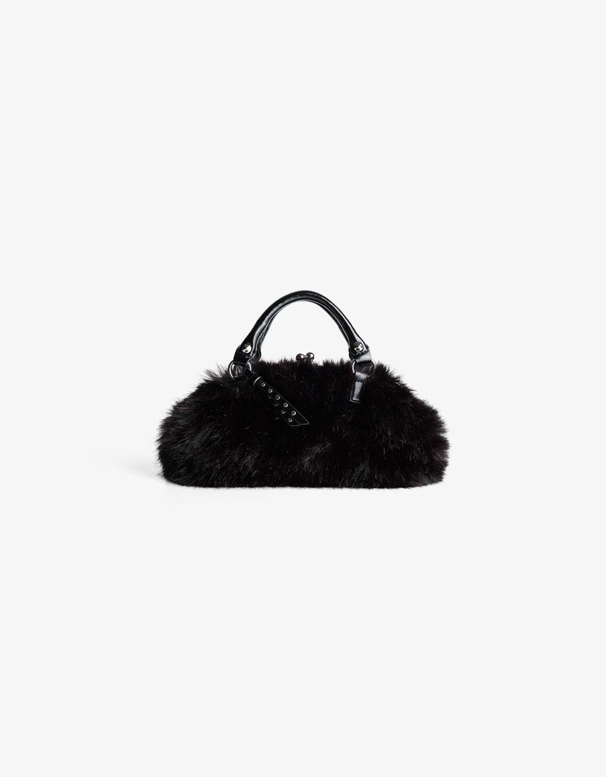 Faux fur bag-Black