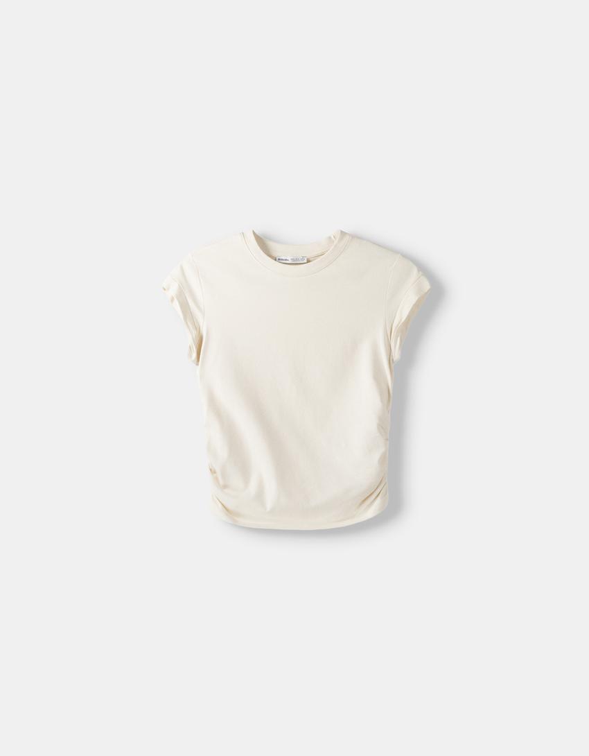 تيشرت بأكمام قصيرة-كريمي-4