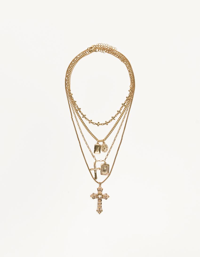 Pack 4 colliers pendentifs-Or