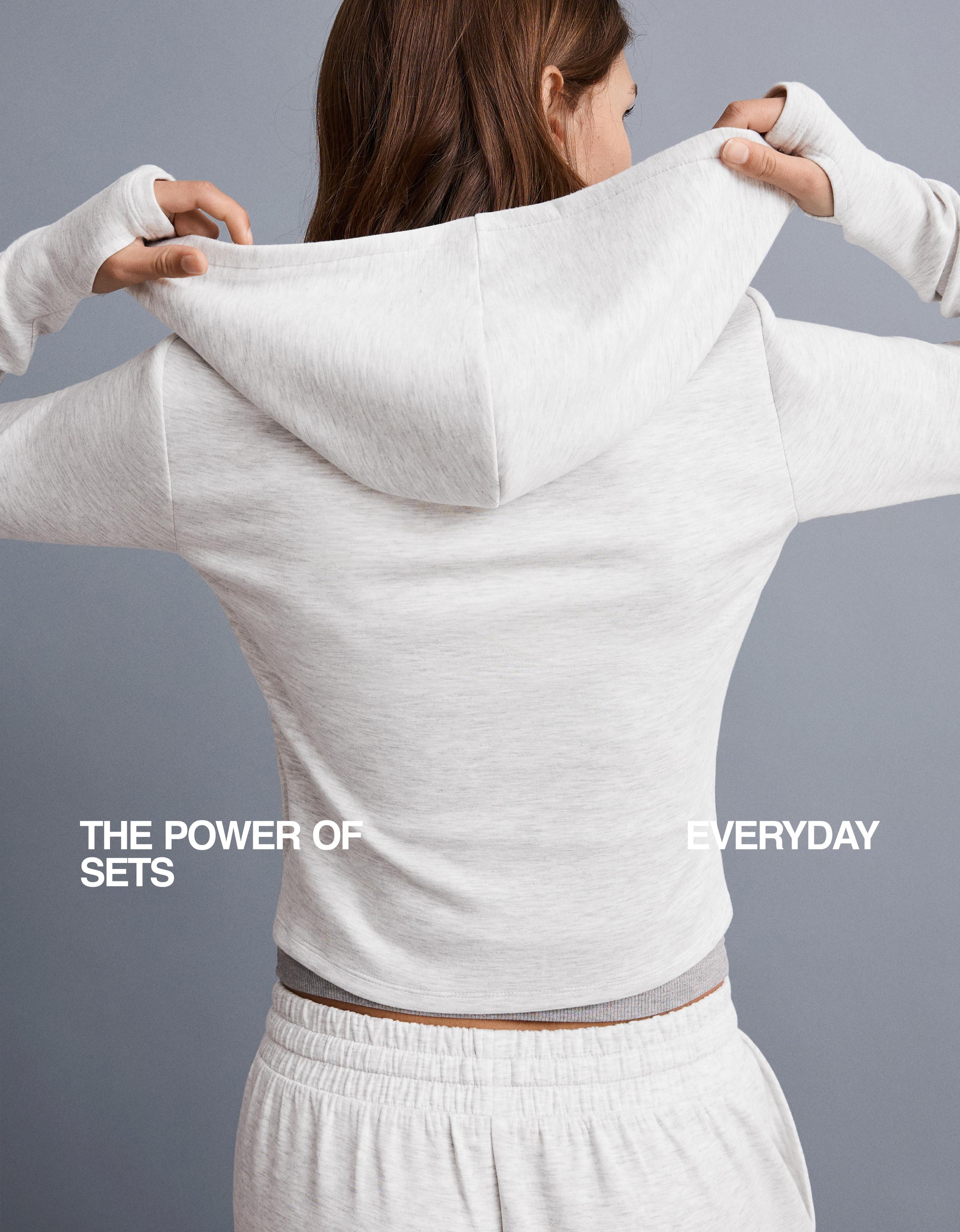Soft zip-up modal hoodie — Grey