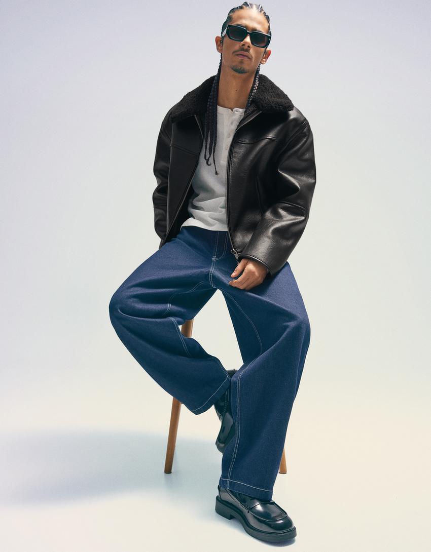 Blouson similicuir-Noir