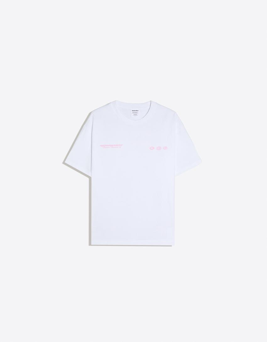 T-shirt manches courtes imprimé KLIMT-Blanc