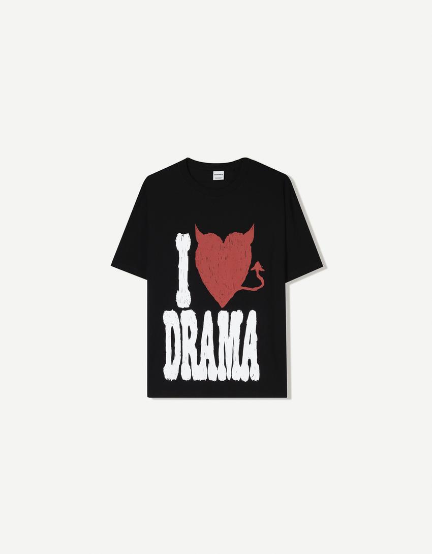 Camiseta manga corta print-Negro-4